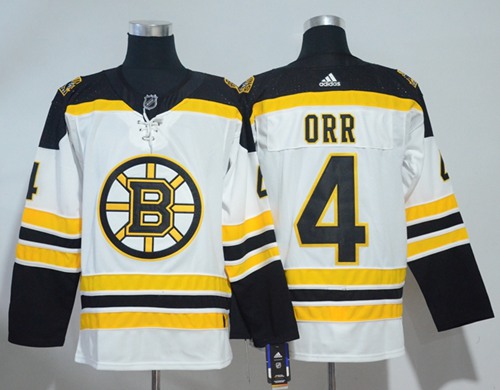 Adidas Men Boston Bruins #4 Bobby Orr White Road Authentic Stitched NHL Jersey